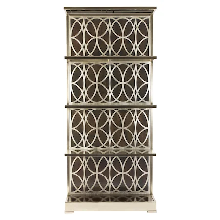 Metal Etagere with Decorative Grille